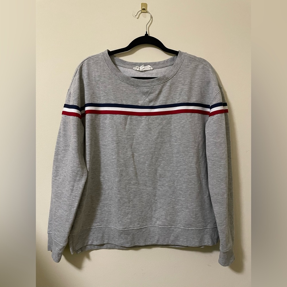 Hippie Rose Racing‎ Stripe Crew Neck Sweatshirt - L